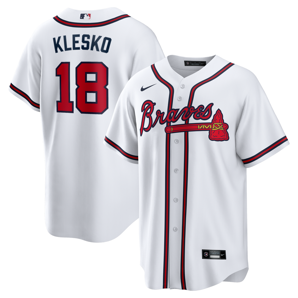 Atlanta Braves Ryan Klesko White Home Retired Player Replica Baseball Jersey