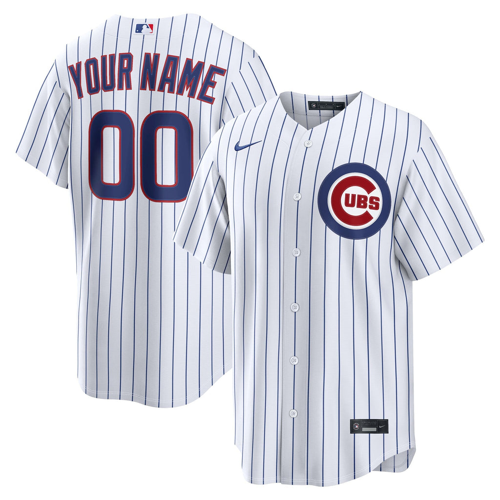 Chicago Cubs White Home Replica Custom Baseball Jersey