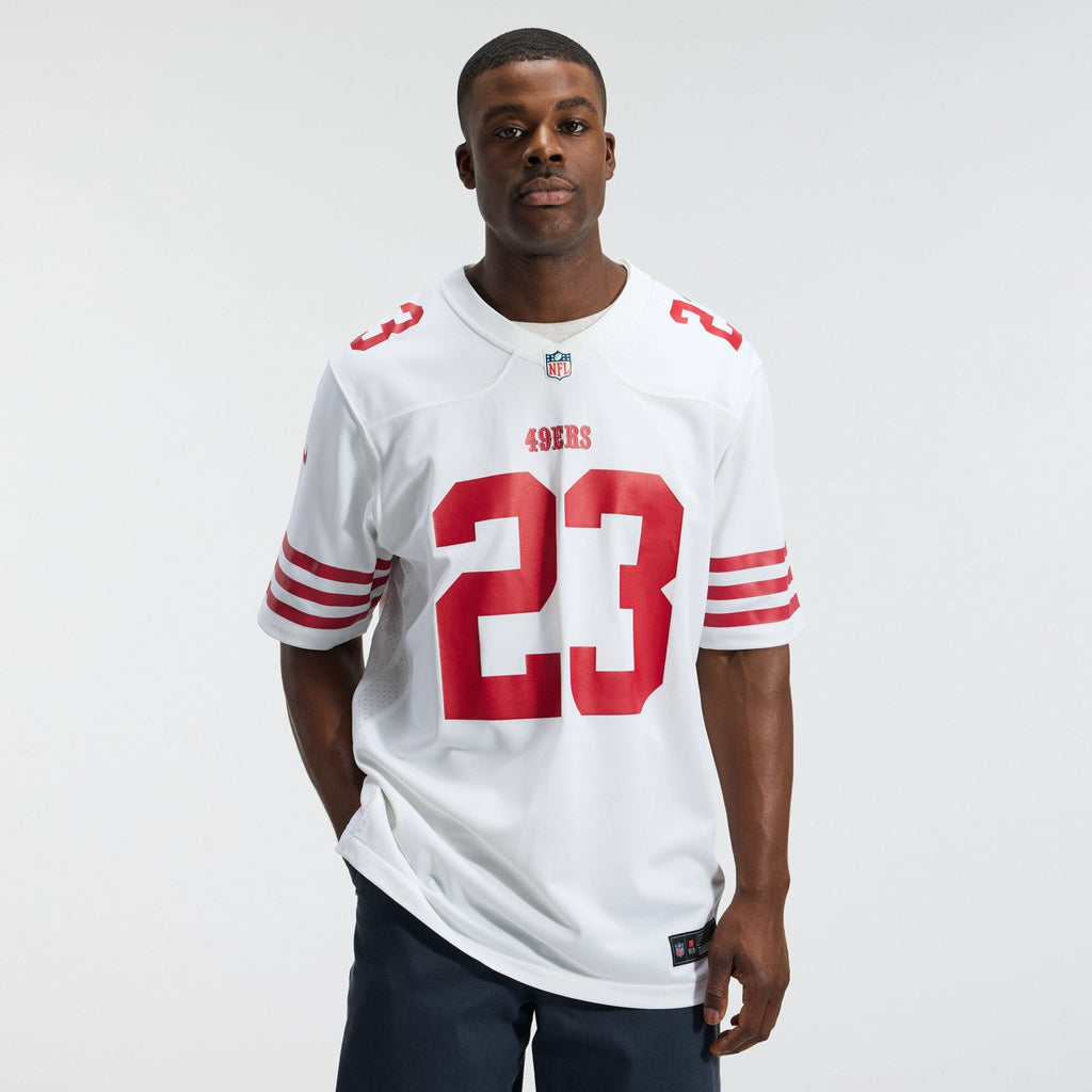 San Francisco 49ers Christian McCaffrey White Game Player Football Jersey