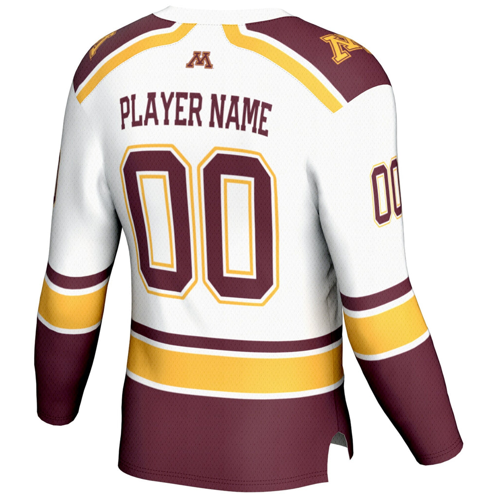 Minnesota Golden Gophers NIL Pick-A-Player Hockey Jersey - White