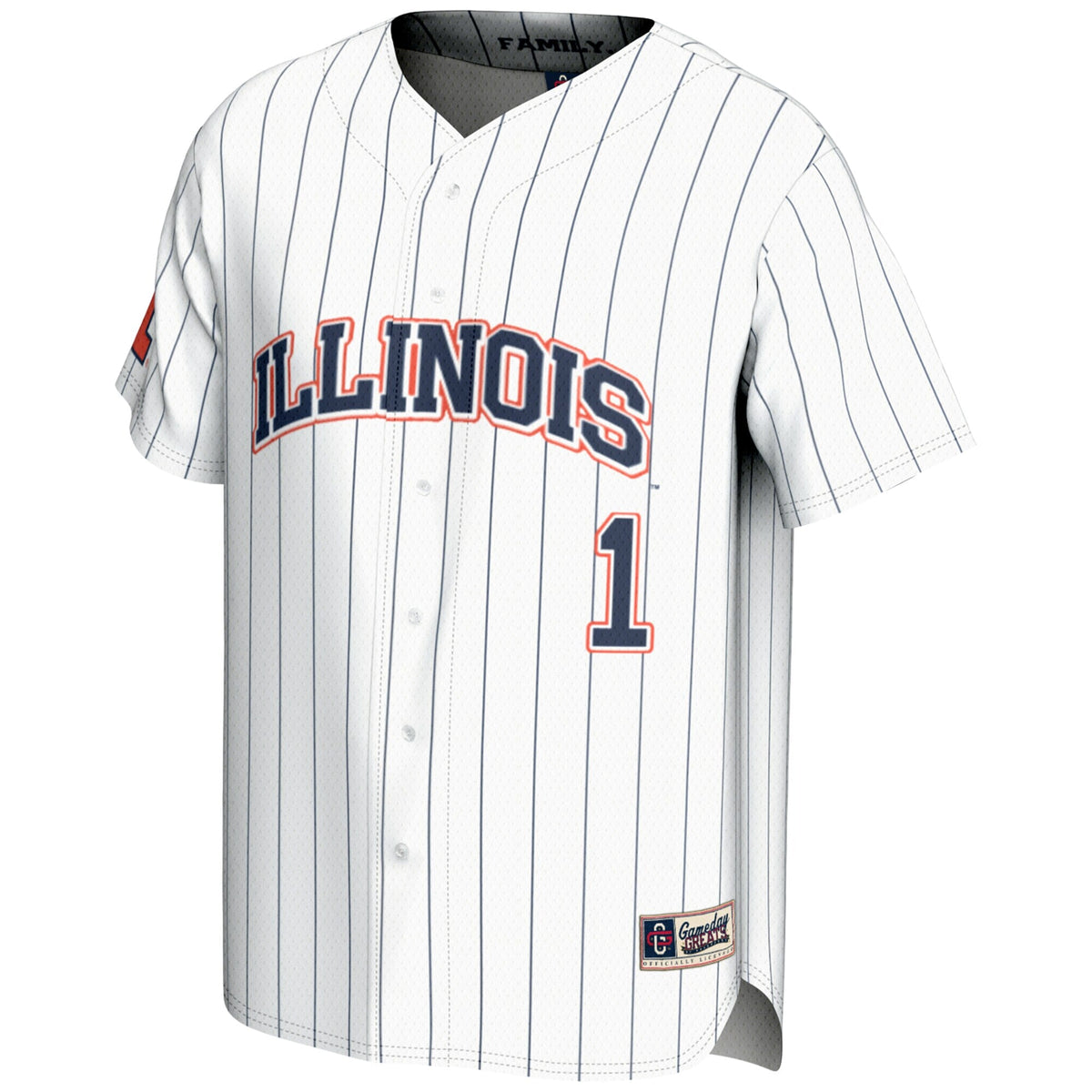 #1 White Illinois Fighting Illini Lightweight Baseball Jersey