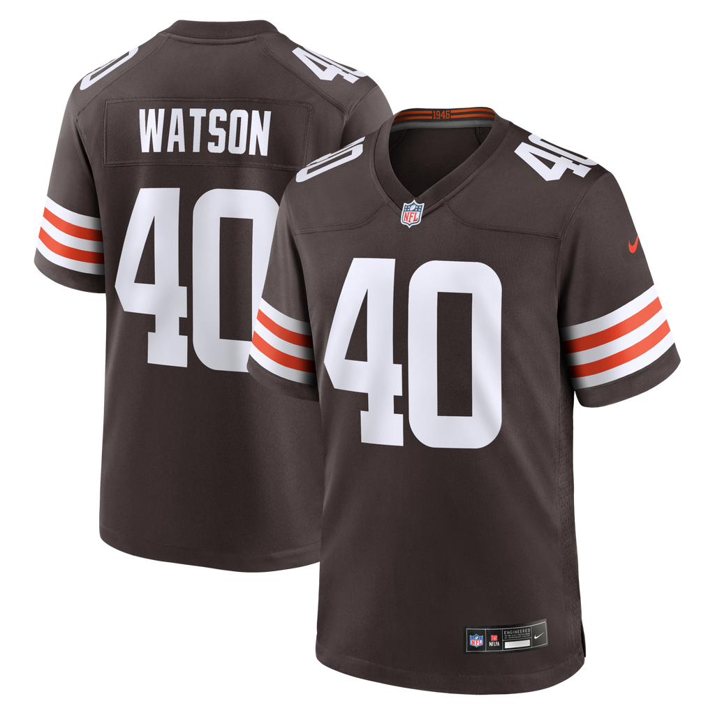 Cleveland Browns Nathaniel Watson Brown Team Game Football Jersey