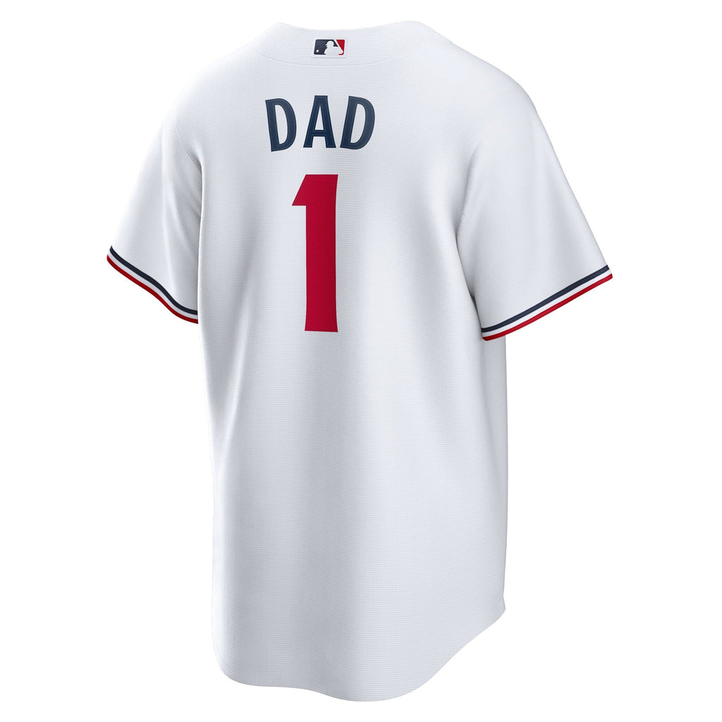 Minnesota Twins White #1 Dad Home Replica Baseball Jersey