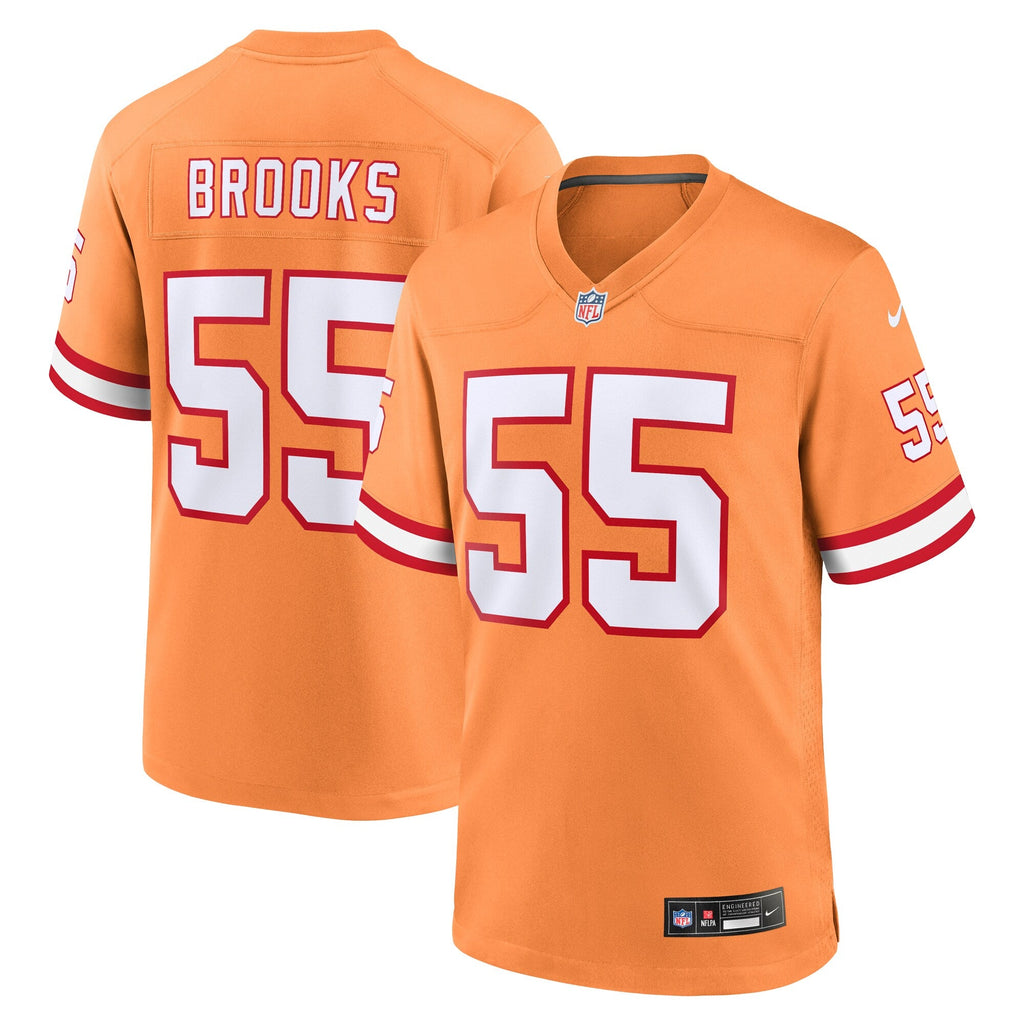 Tampa Bay Buccaneers Derrick Brooks Orange Throwback Game Football Jersey
