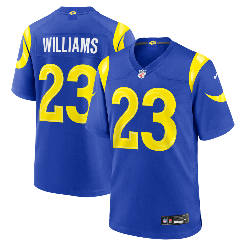 Los Angeles Rams Kyren Williams Royal Team Game Player Football Jersey