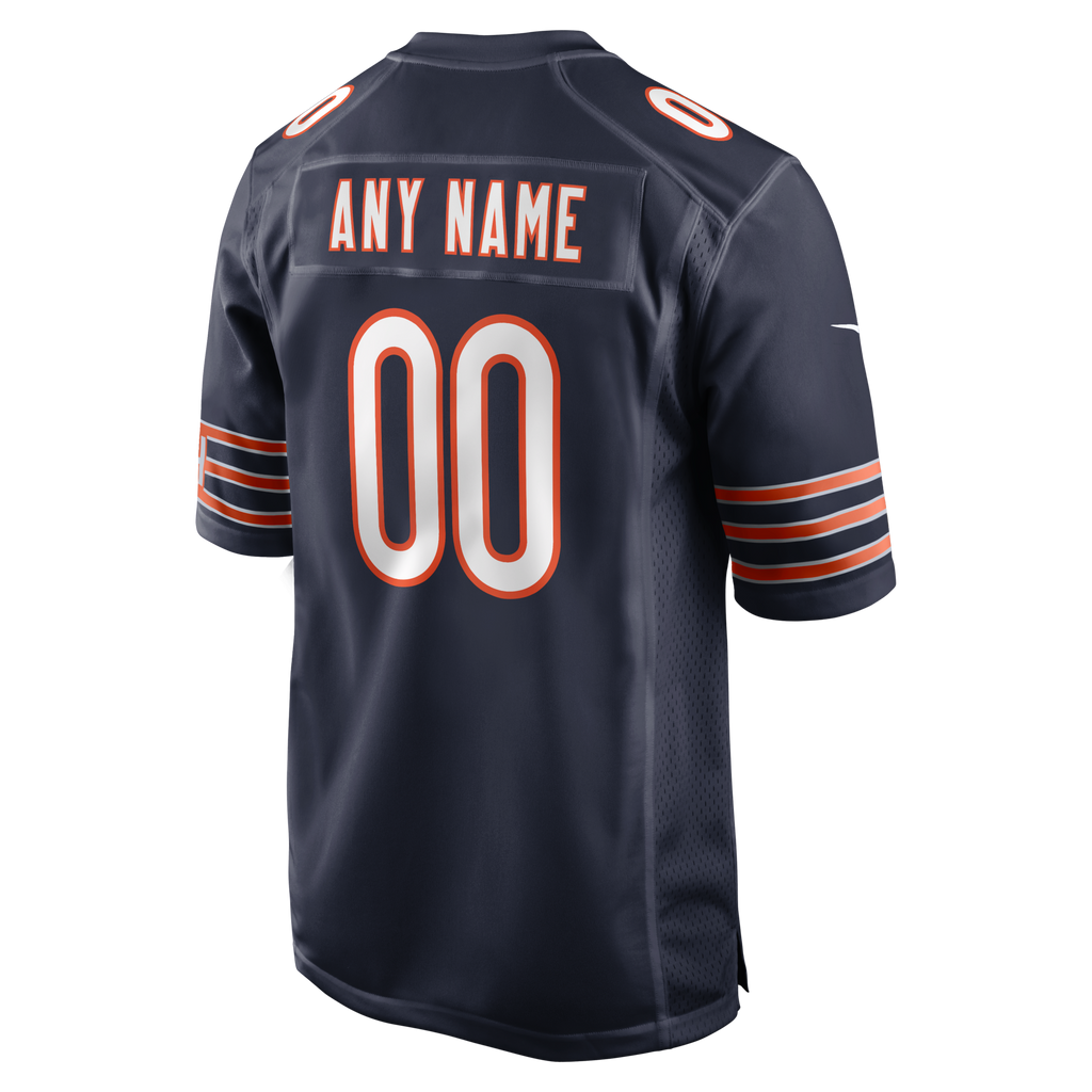 Chicago Bears Navy Custom Game Football Jersey