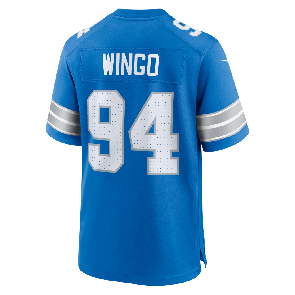 Detroit Lions Mekhi Wingo Blue Team Game Football Jersey