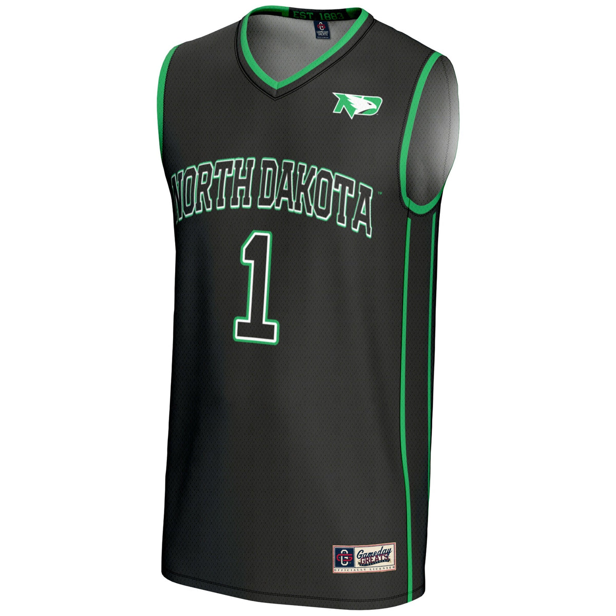 #1 North Dakota Lightweight Basketball Fashion Jersey - Black