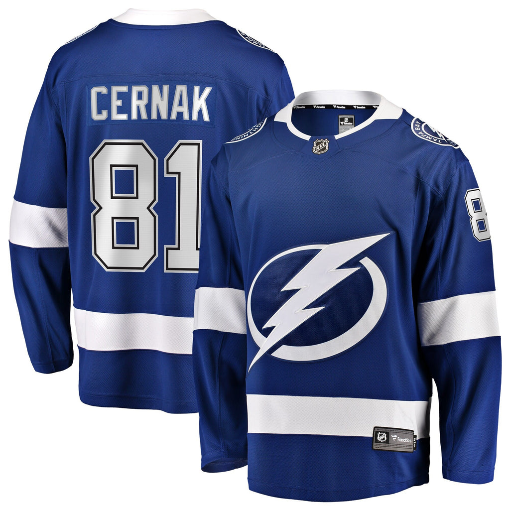 Tampa Bay Lightning Erik Cernak Blue Home Breakaway Player Hockey Jersey