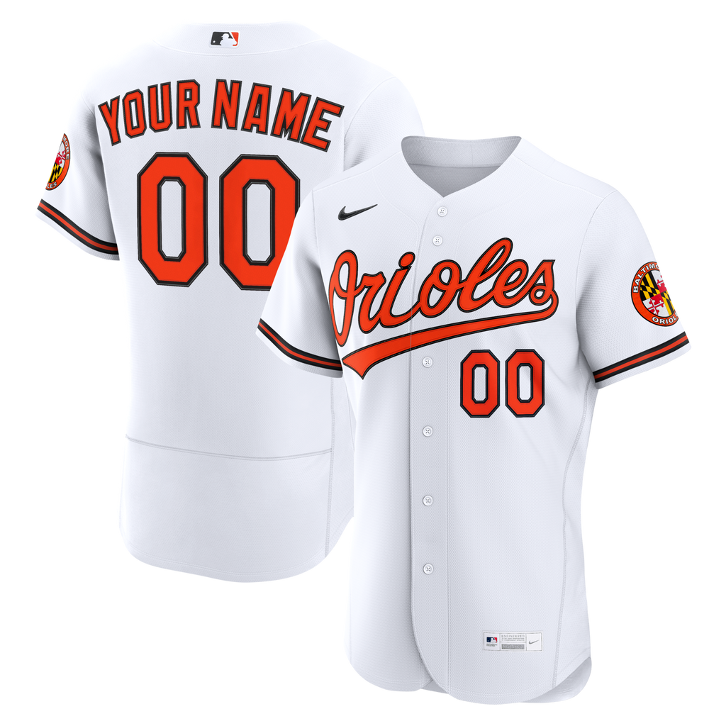 Baltimore Orioles White Home Custom Baseball Jersey