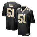 New Orleans Saints Cesar Ruiz Black Game Football Jersey