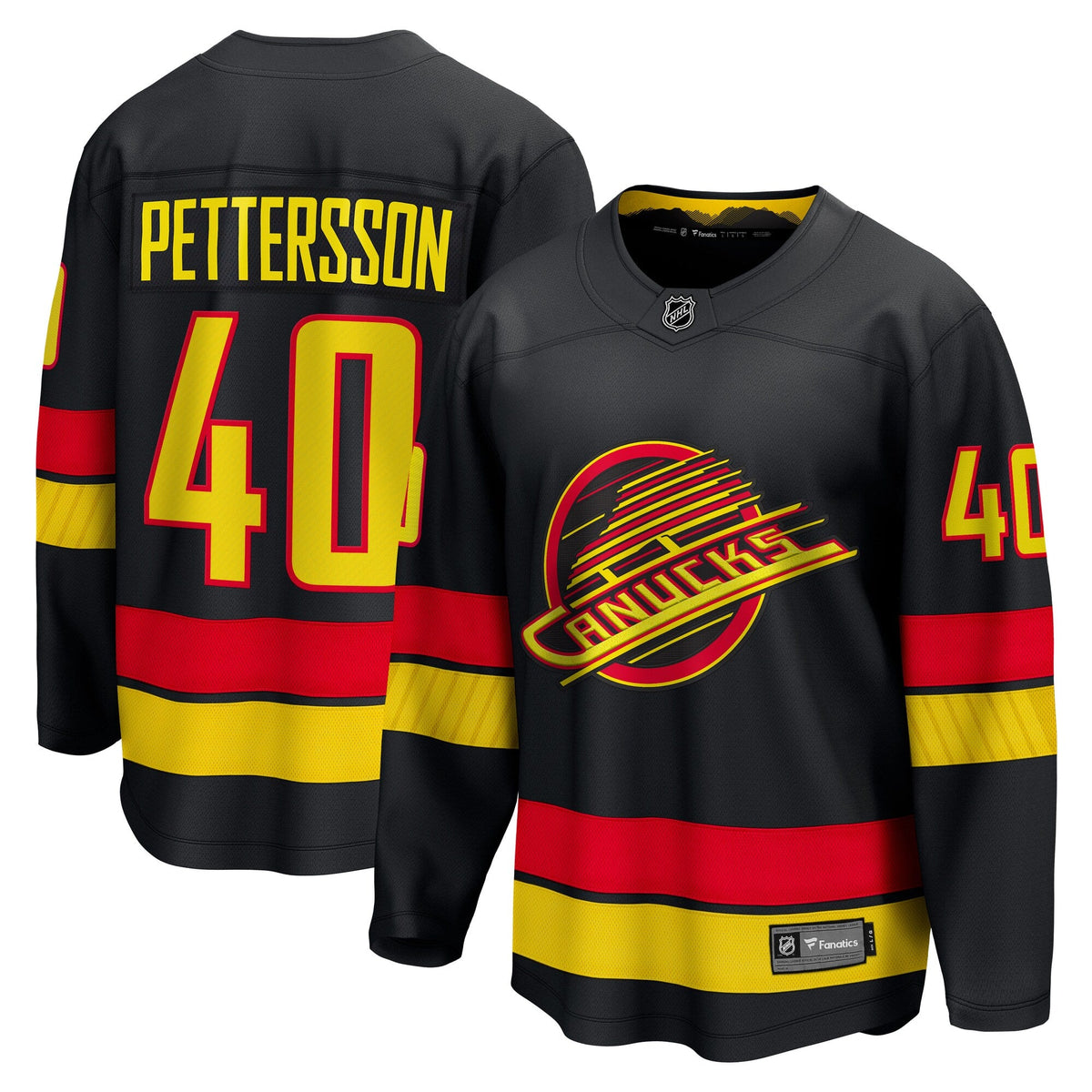 Vancouver Canucks Elias Pettersson Black Breakaway Hockey Jersey