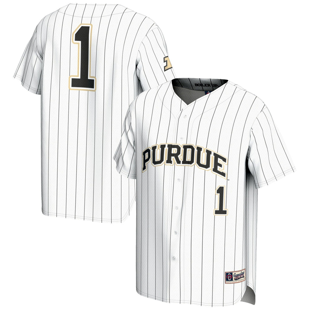 #1 White Purdue Boilermakers Lightweight Baseball Jersey