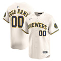 Milwaukee Brewers Cream Home Limited Custom Baseball Jersey