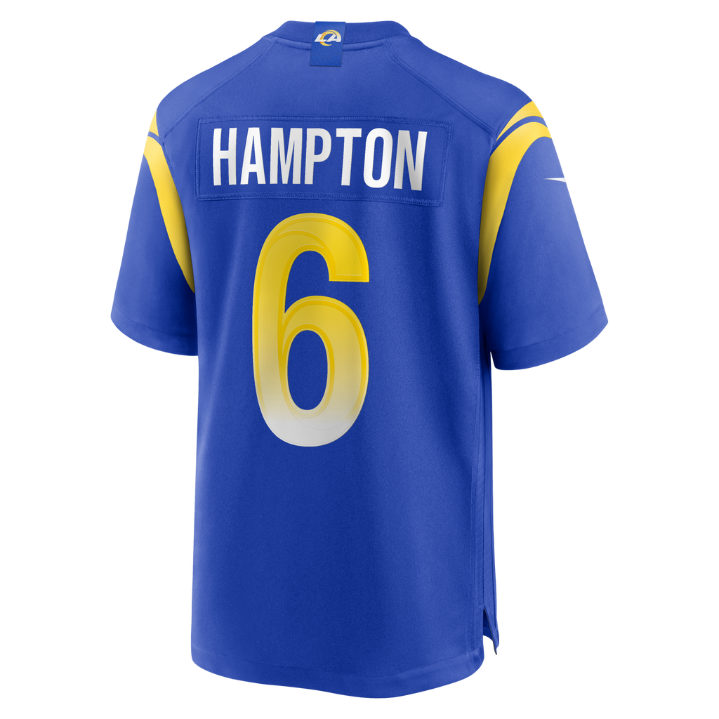 Los Angeles Rams Nick Hampton Royal Team Game Football Jersey