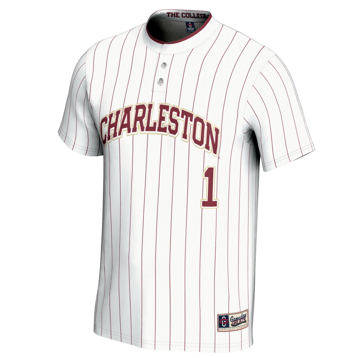 #1 Charleston Cougars Lightweight Softball Jersey - White