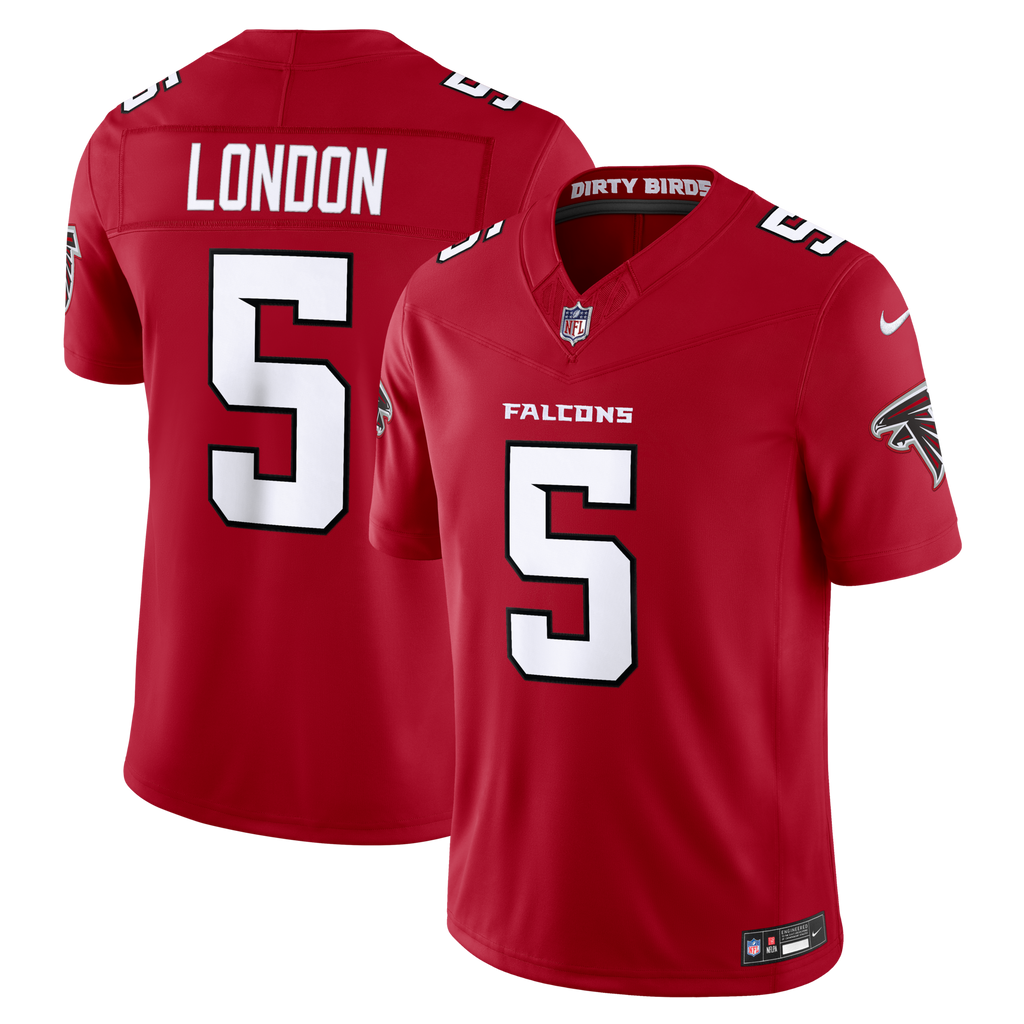Atlanta Falcons Drake London Red Team Vapor F.U.S.E. Stitched Limited Football Jersey