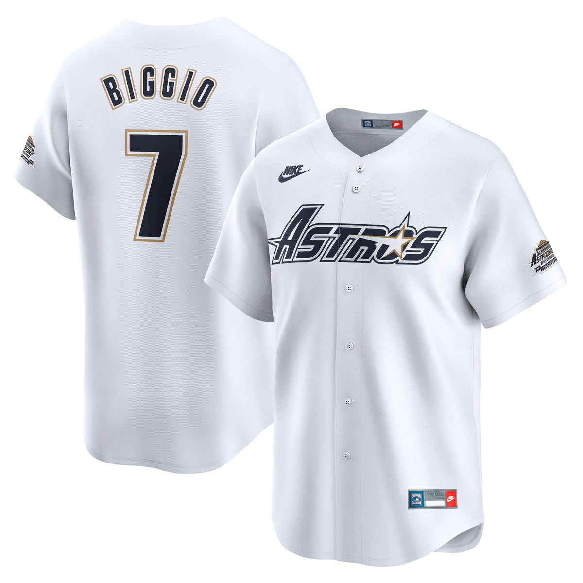 Houston Astros Craig Biggio White Throwback Cooperstown Collection Limited Baseball Jersey