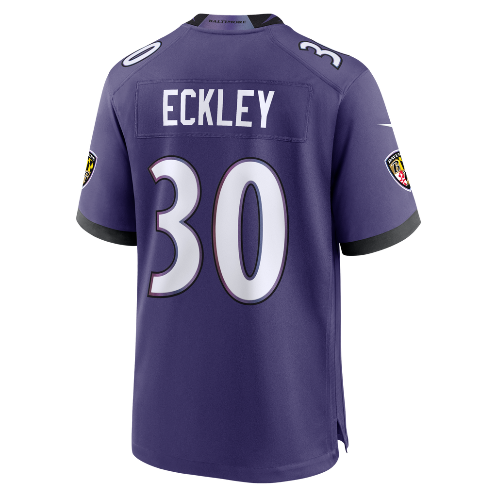 Baltimore Ravens Ryan Eckley Purple Team Game Football Jersey
