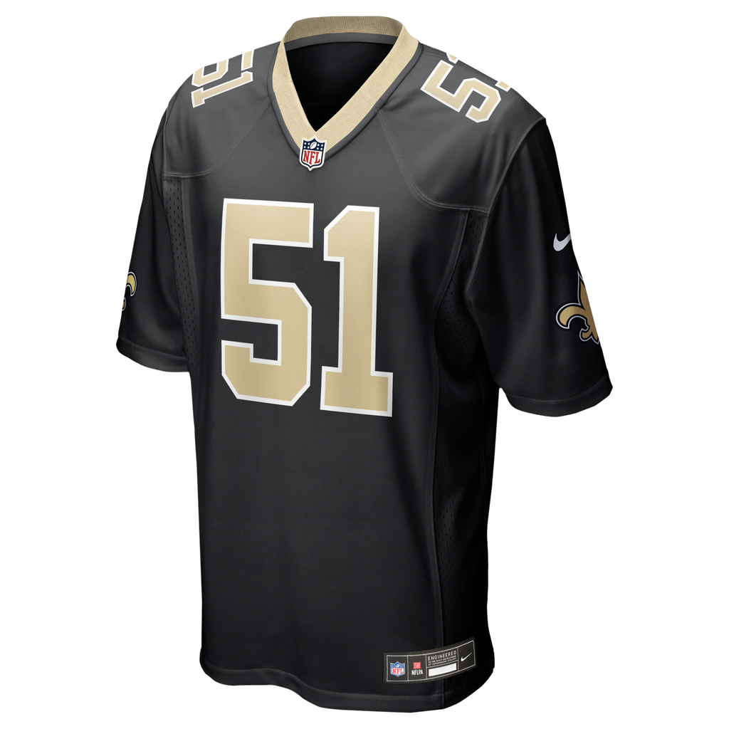 New Orleans Saints Cesar Ruiz Black Game Football Jersey