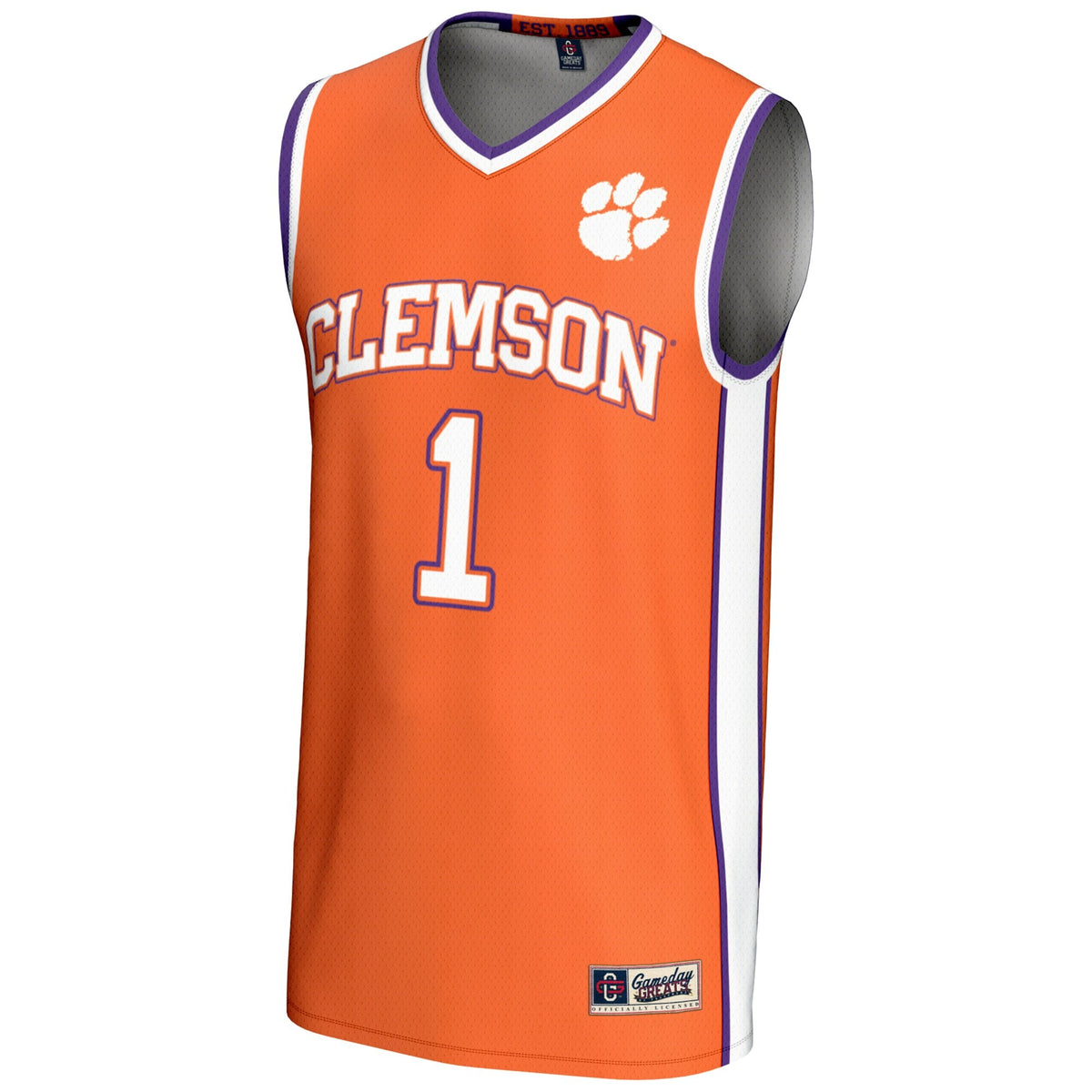 #1 Clemson Tigers Lightweight Basketball Jersey - Orange