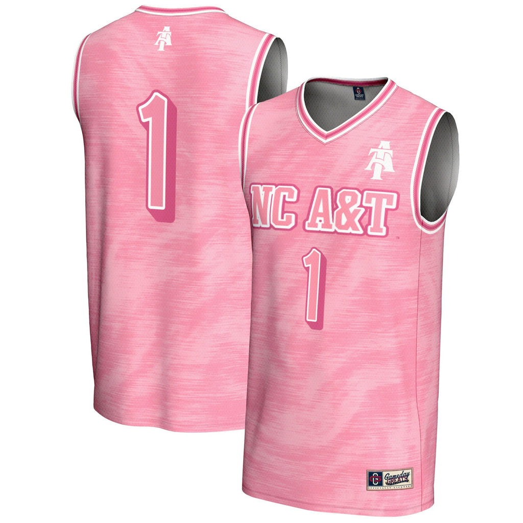 #1 North Carolina A&T Aggies Lightweight Basketball Jersey - Pink