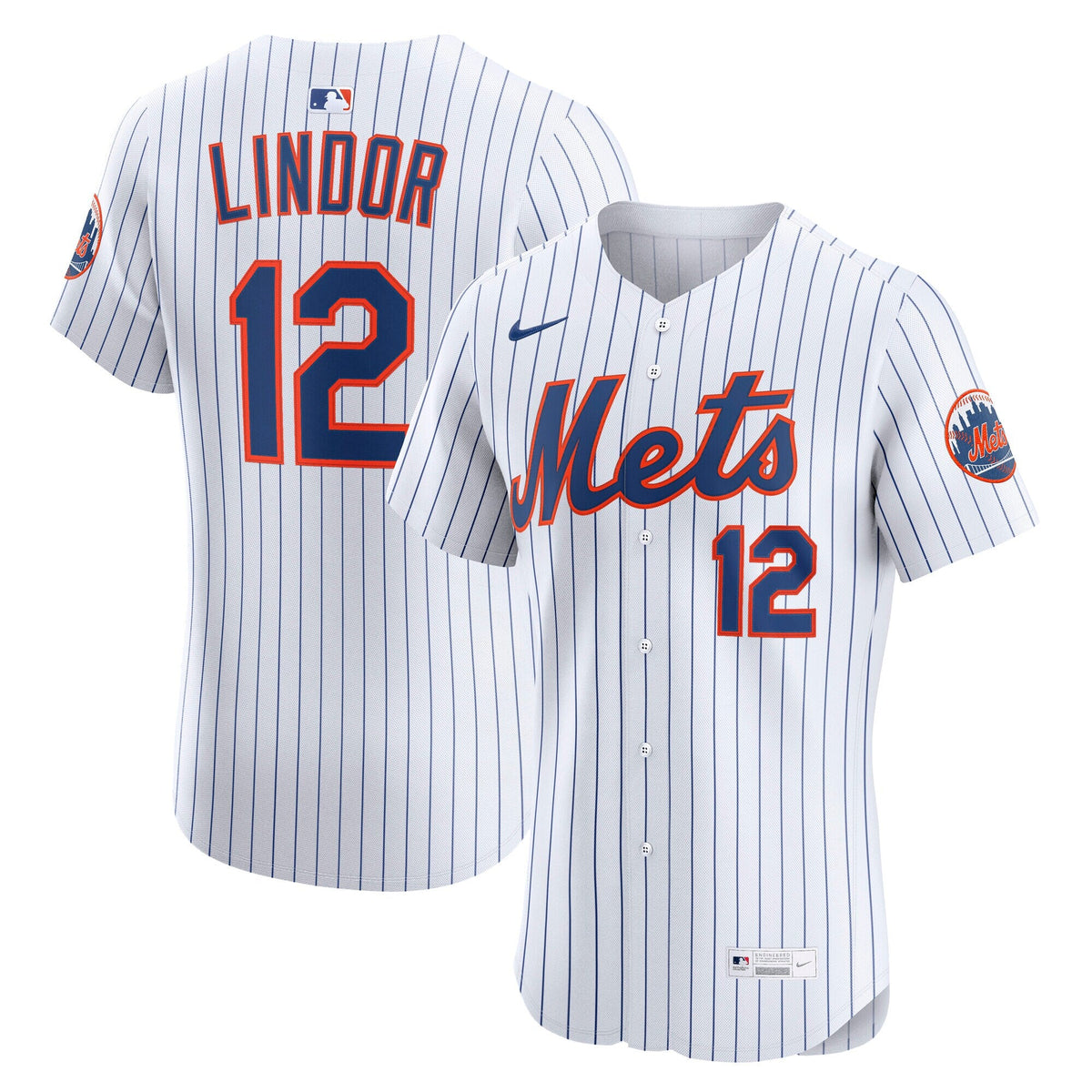 New York Mets Francisco Lindor White Home Elite Player Baseball Jersey