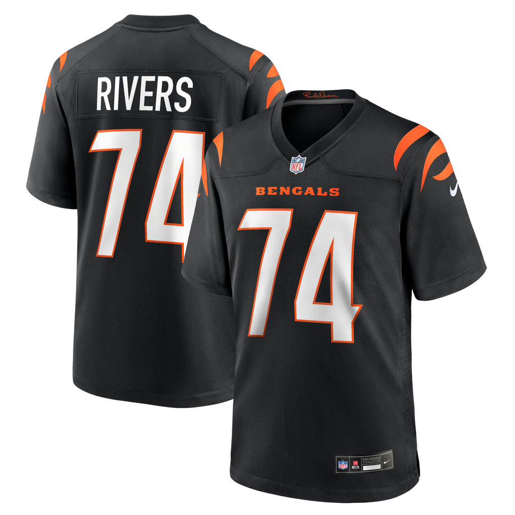 Cincinnati Bengals Jalen Rivers Black Team Game Football Jersey