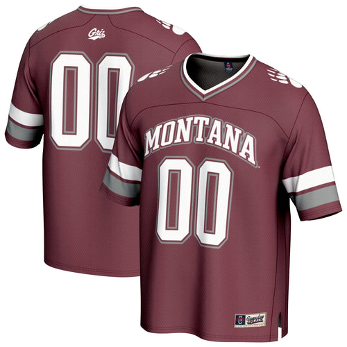#00 Montana Grizzlies Lightweight Collegiate Football Fashion Jersey - Maroon