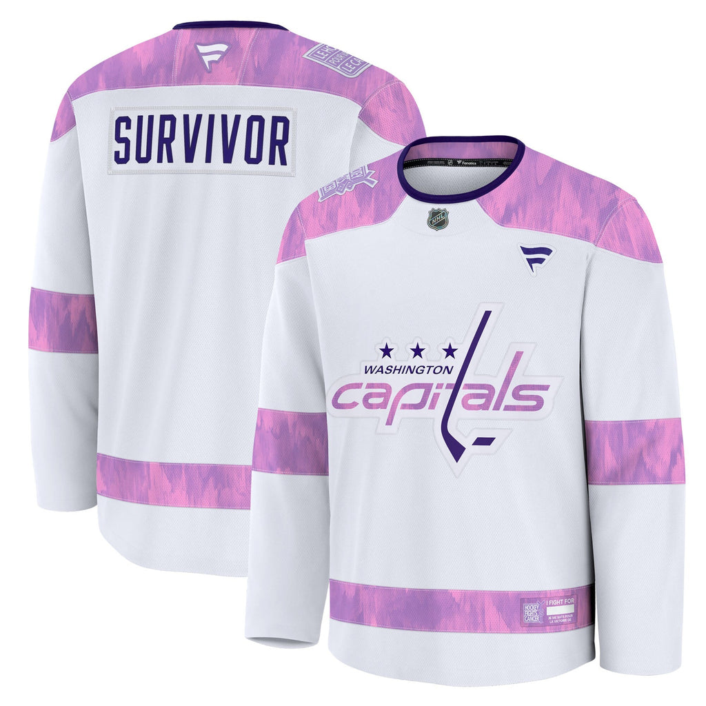 Washington Capitals White Hockey Fights Cancer Survivor Practice Jersey