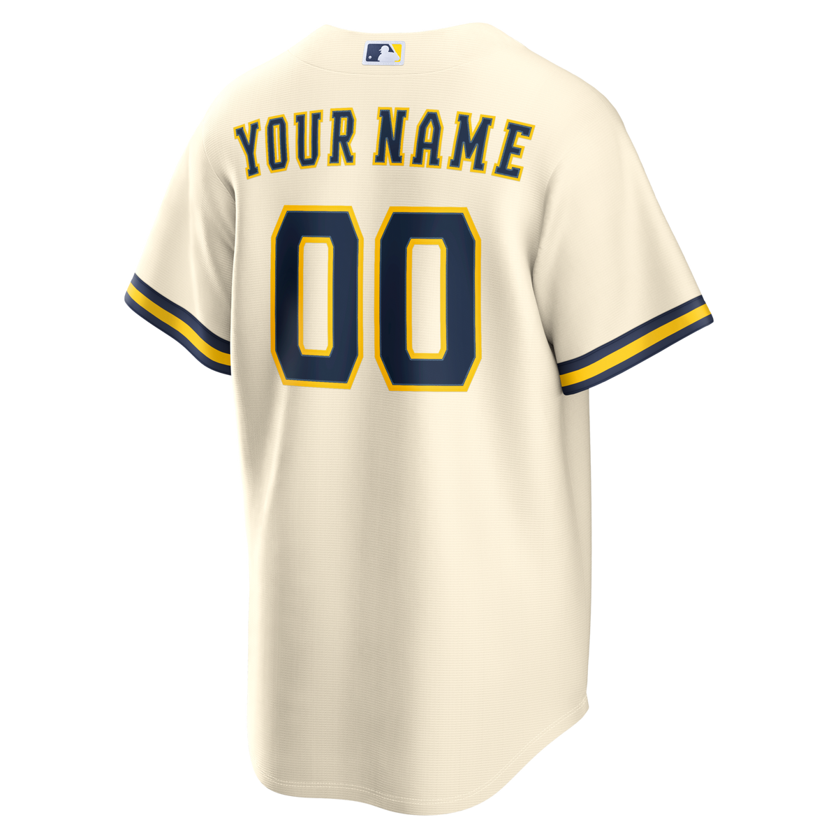 Milwaukee Brewers Cream Home Replica Custom Baseball Jersey