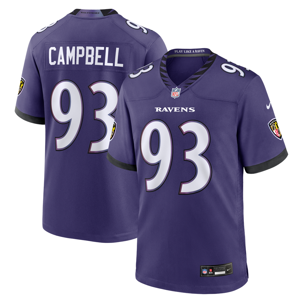 Baltimore Ravens Calais Campbell Purple Team Game Football Jersey
