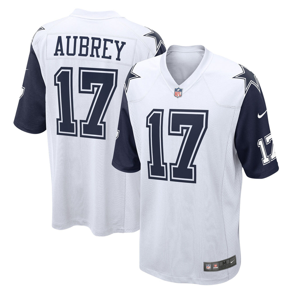 Dallas Cowboys Brandon Aubrey White Alternate Game Team Football Jersey