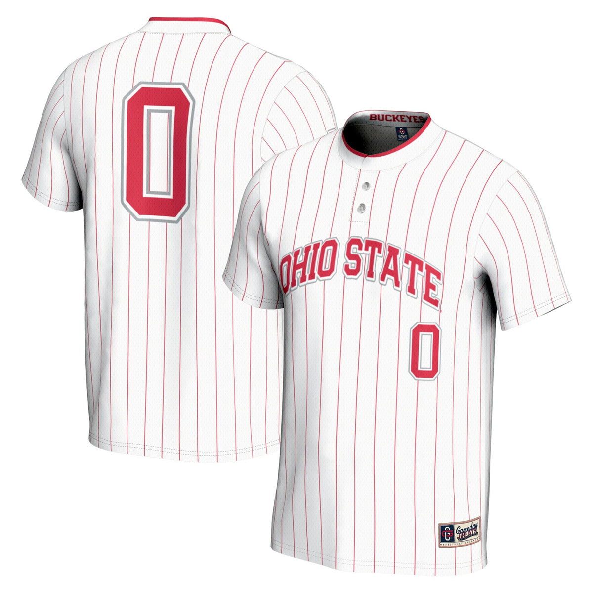 #0 White Ohio State Buckeyes Lightweight Softball Jersey