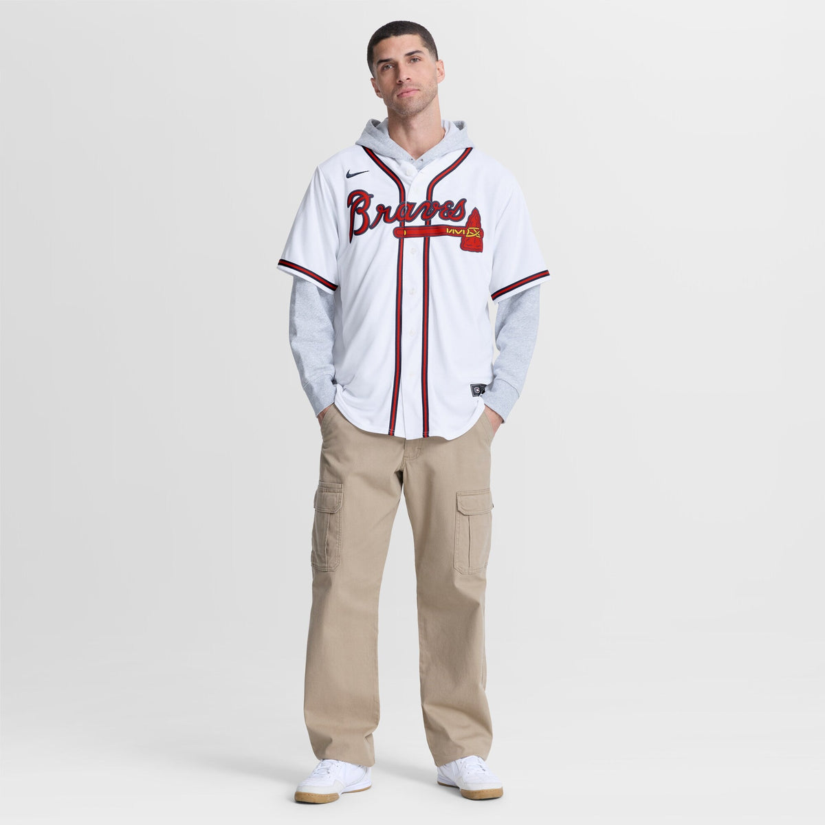 Atlanta Braves Lane Thomas White Home Replica Baseball Jersey