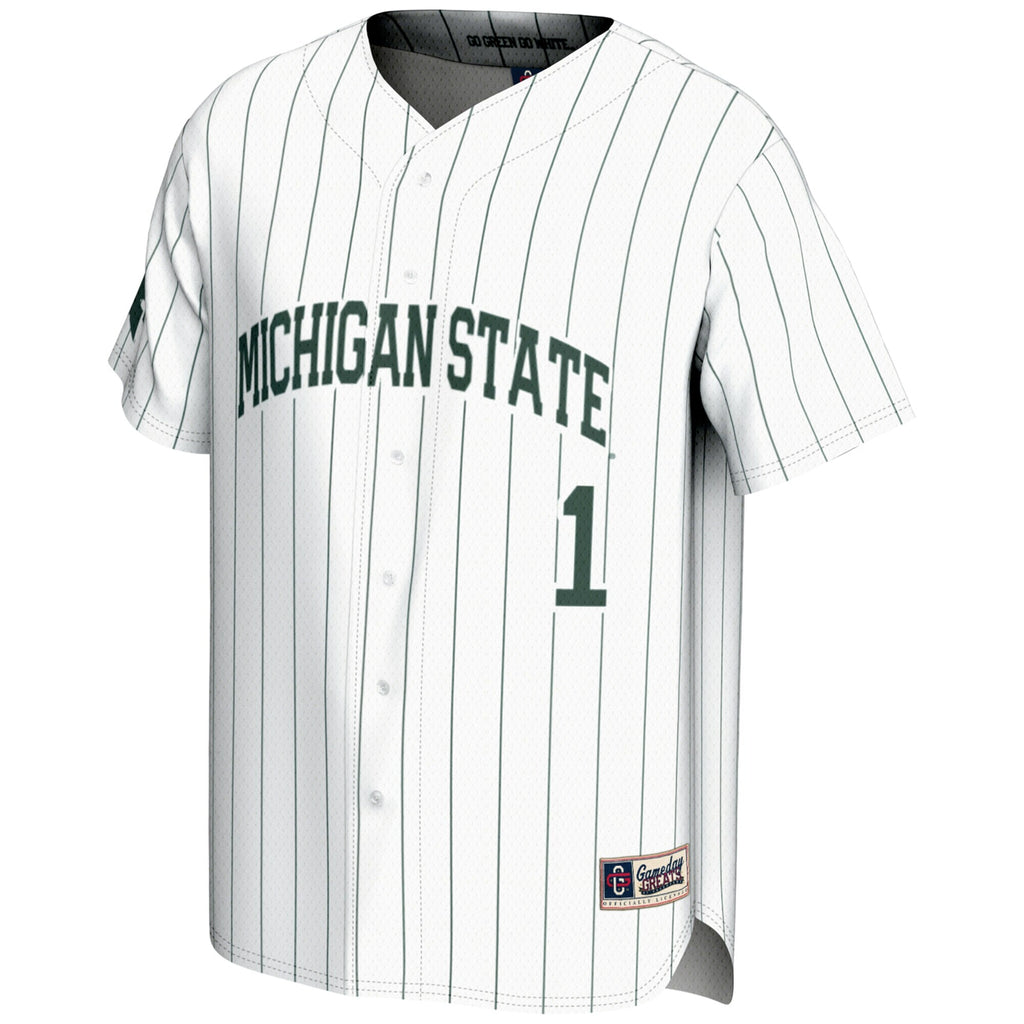 #1 White Michigan State Spartans Lightweight Baseball Jersey