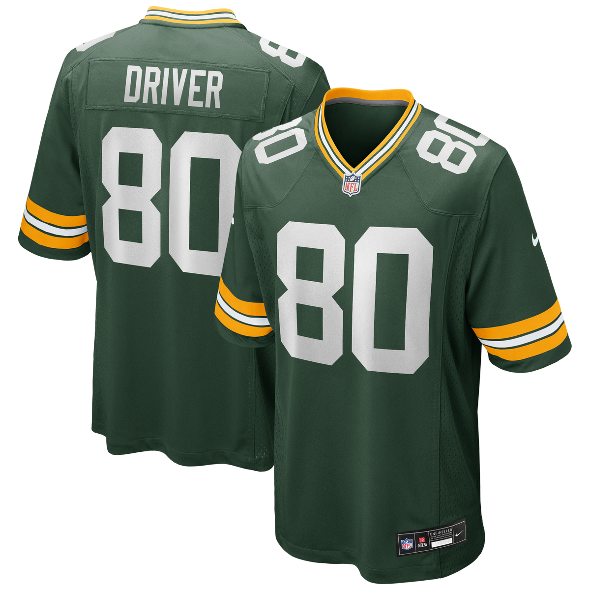 Green Bay Packers Donald Driver Green Game Retired Player Football Jersey