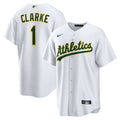Athletics Denzel Clarke White Home Replica Baseball Jersey