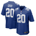 New York Giants Eric Gray Royal Team Game Football Jersey