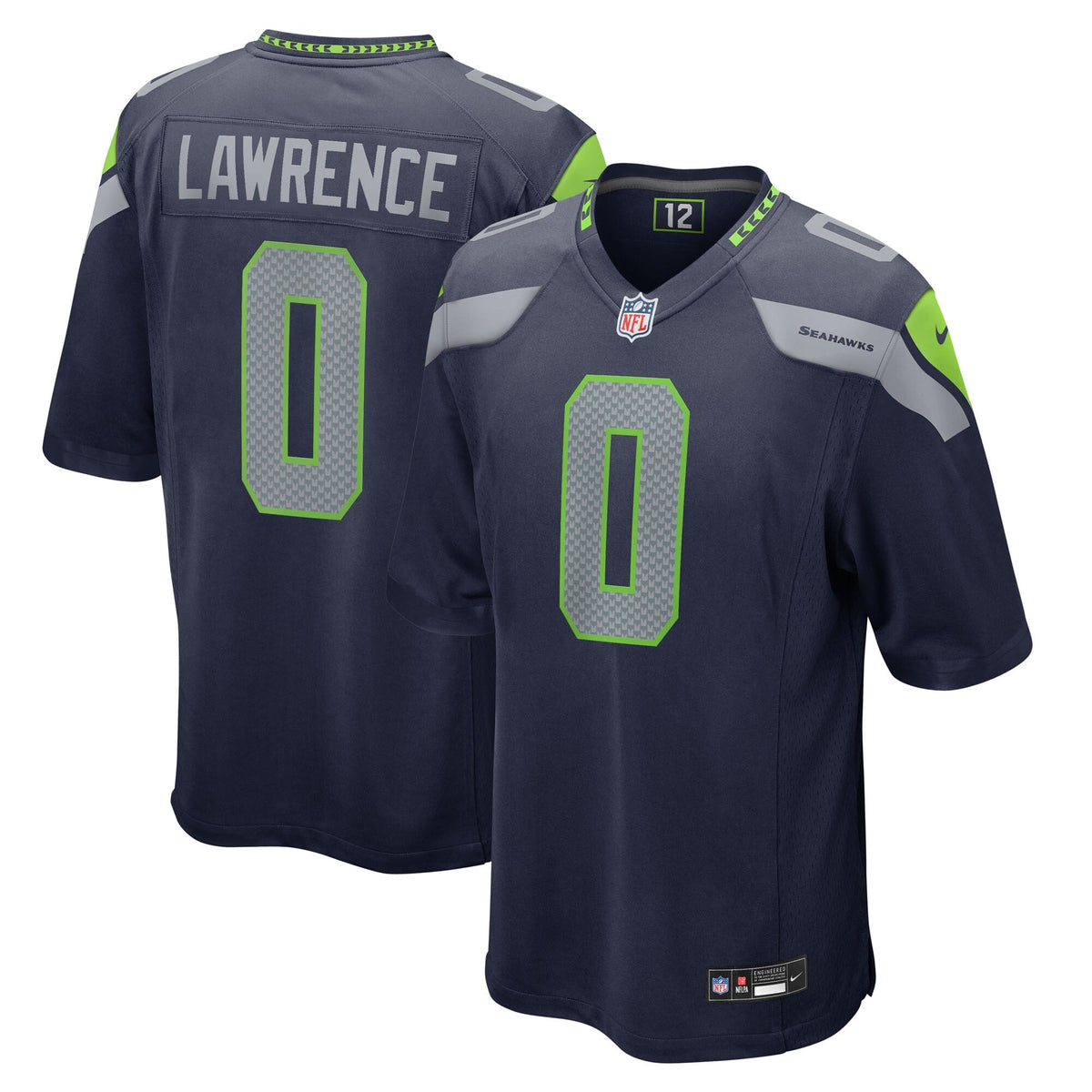 Seattle Seahawks DeMarcus Lawrence College Navy Team Game Football Jersey
