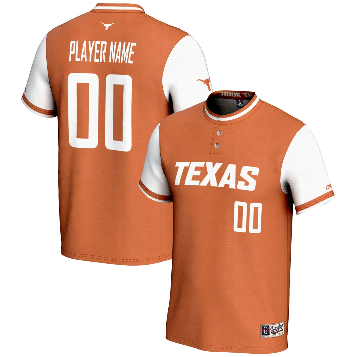 Texas Longhorns NIL Pick-A-Player Lightweight Softball Jersey - Burnt Orange