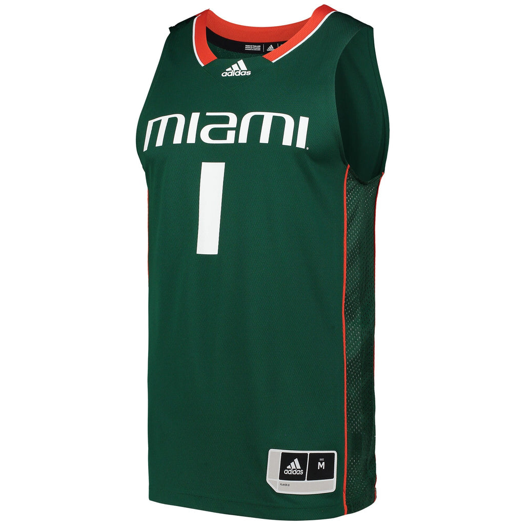 #1 Green Miami Hurricanes Swingman Basketball Jersey