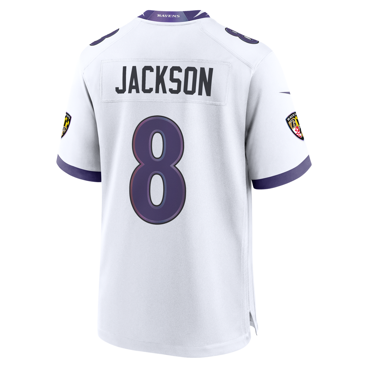 Baltimore Ravens Lamar Jackson White Game Football Jersey