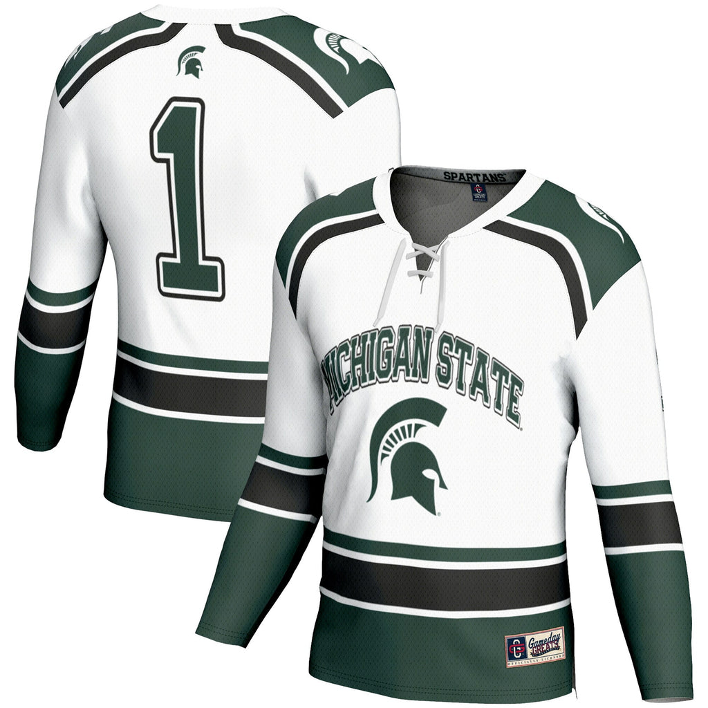 #1 Michigan State Spartans Hockey Jersey - White