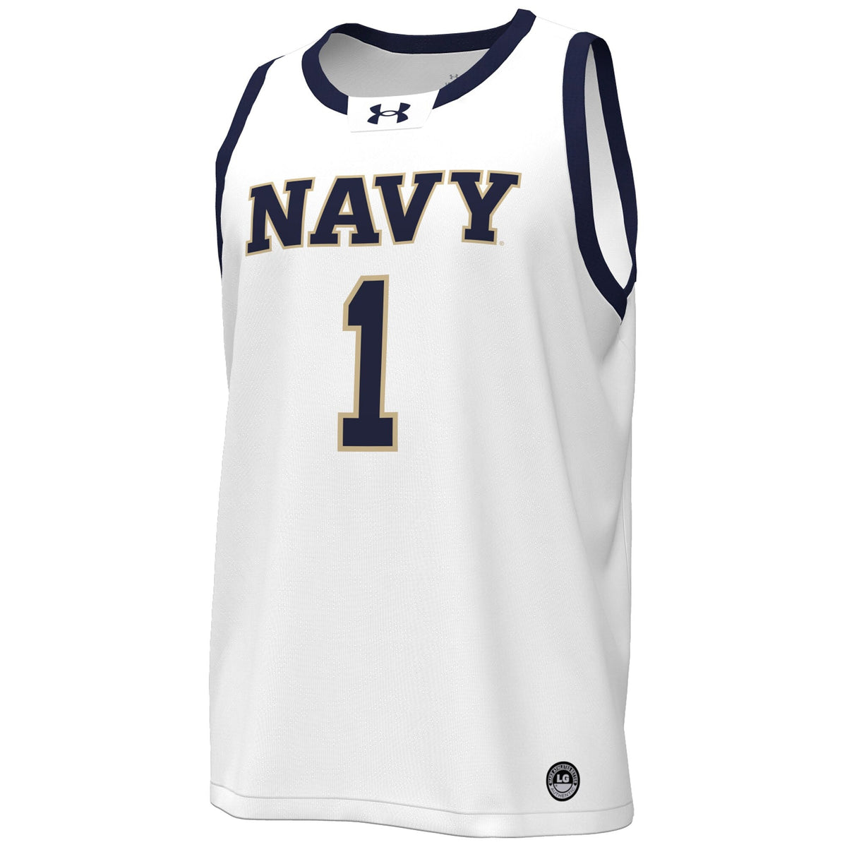 White Navy Midshipmen #1 Replica Basketball Jersey