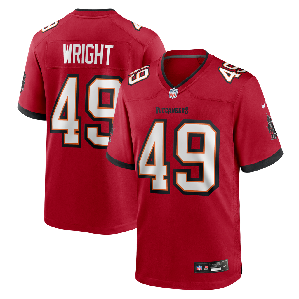 Tampa Bay Buccaneers Owen Wright Red Team Game Football Jersey