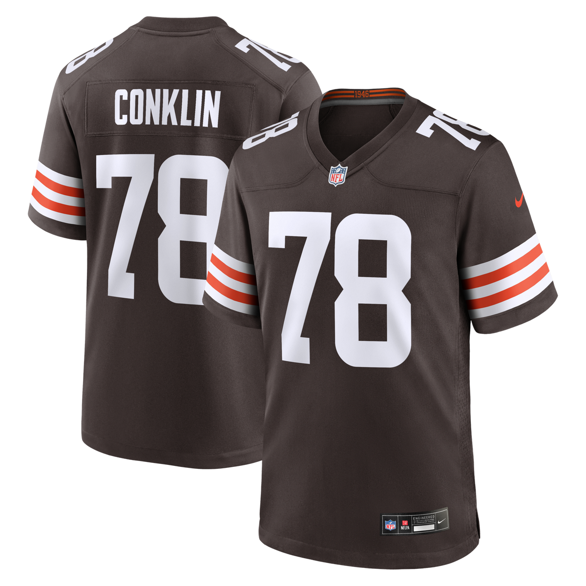 Cleveland Browns Jack Conklin Brown Game Player Football Jersey