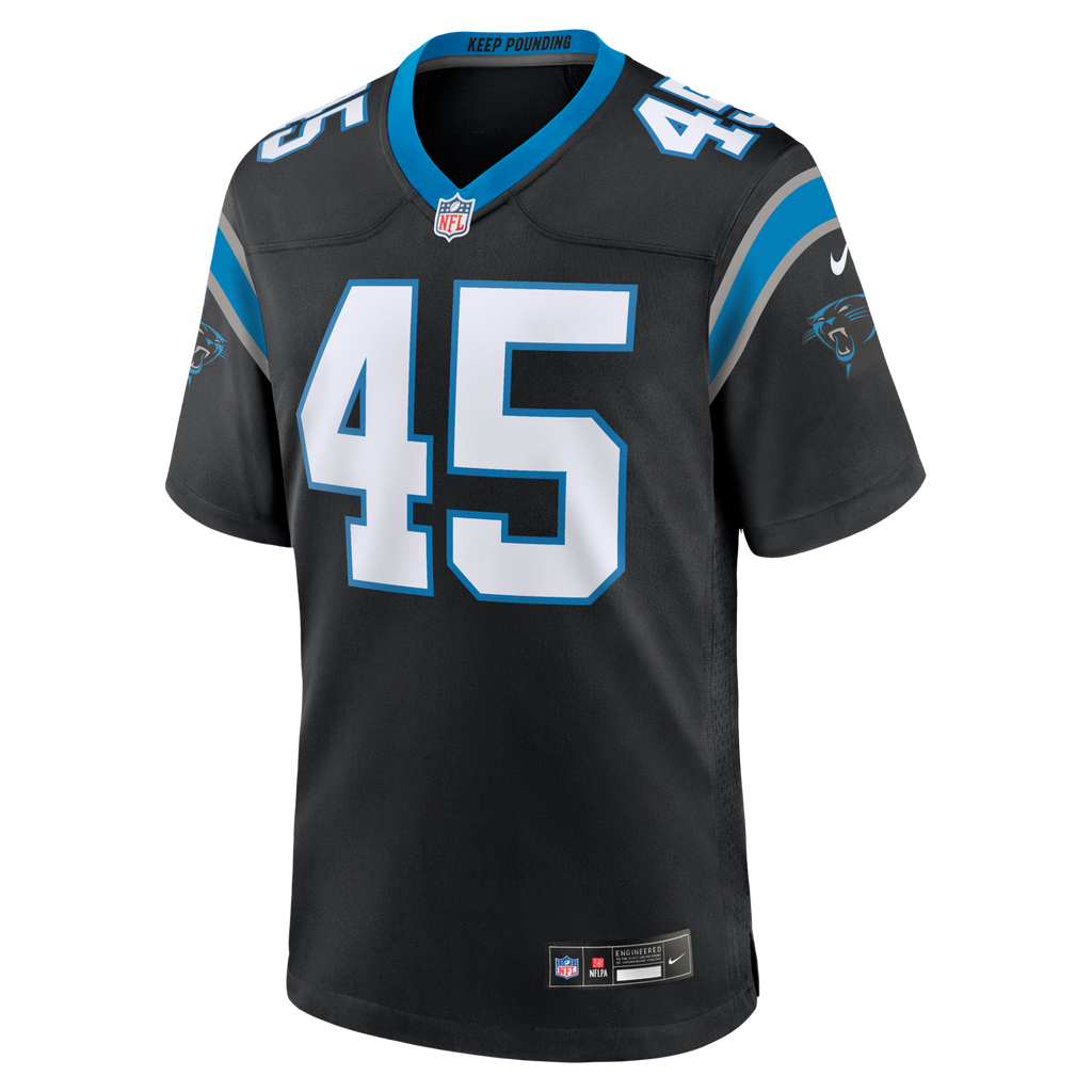 Carolina Panthers Maema Njongmeta Black Game Football Jersey