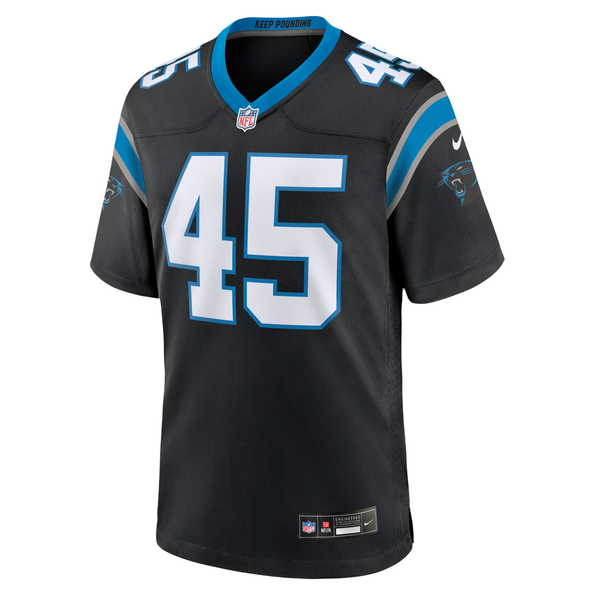 Carolina Panthers Maema Njongmeta Black Game Football Jersey
