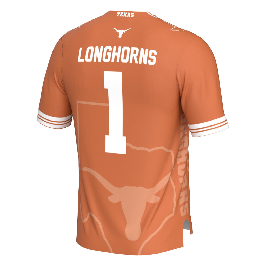 #1 Texas Orange Texas Longhorns Icon Print Football Fashion Jersey